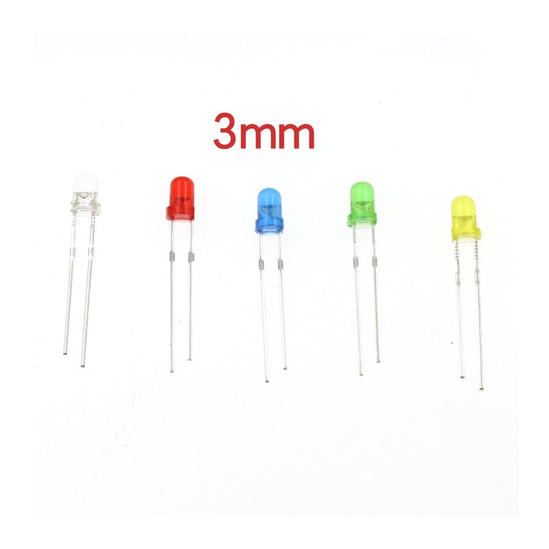 300Pcs 3mm 5mm LED Diodes Emitting White Yellow Red Green