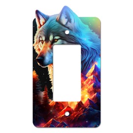 Off The Wall Plates - Mystic Wolf Holographic Decorative Acrylic Cover Single Paddle Rocker Wallplate