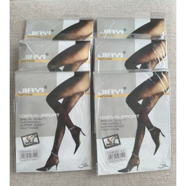 JIAYI 6 PAIR PANTYHOSE - JIAYI  SIZE M-XXXL BLACK COLOR SUPER SHEER LYCRA