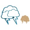 Storm Cloud with Lightning Cookie Cutter - Thunder Lightning Bolt