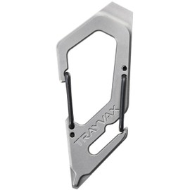 Trayvax Talon Carabiner Clip Multi-Tool, S35VN Stainless Steel Quick Release Keychain Multitool with Bottle Opener and Screwdrivers, Silver