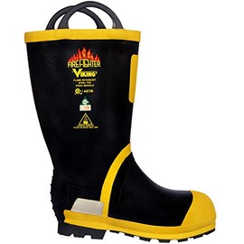 Viking Men's 14” Felt Lined Firefighter and EMS Boots with Chemical Resistant FR Upper, and Steel Toe, EH, Black/Yellow - 14 M US