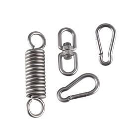 AOMIKITSTU Stainless Steel Hanging Chair Swing Spring 150 mm, Ceiling Hook, Ceiling Hook, Hanging Swivel Hook for Perforated Bags, Heavy Duty Bags, Swing Seats