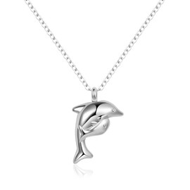 MiiFort Dolphin Urn Necklaces for Ashes Cremation Jewelry Keepsake for Adult Women Men Human Family Loved One
