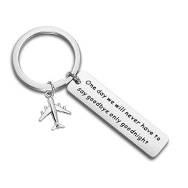 WUSUANED One Day We Will Never Have to Say Goodbye Long Distance Relationship Keychain Gift (Say goodnight keychain)
