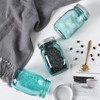 16 oz Teal Mason Jars with Lids，Regular Mouth Canning Jar,