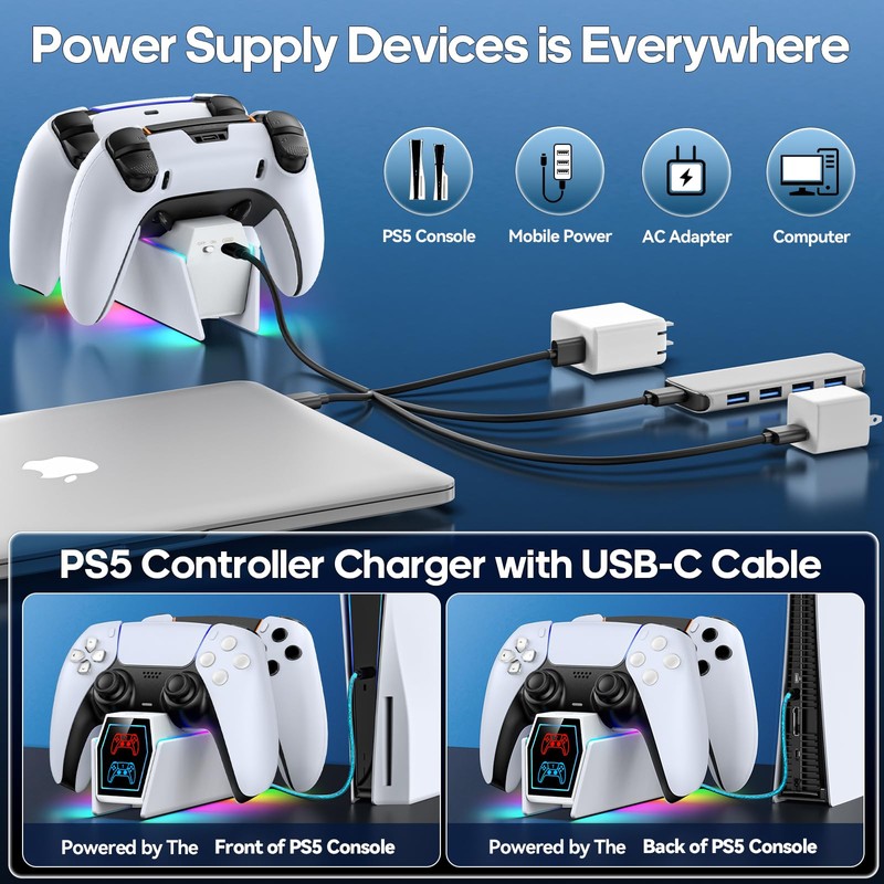 P5 Controller Charger Station Compatible with Play 5 Faceplates Edge