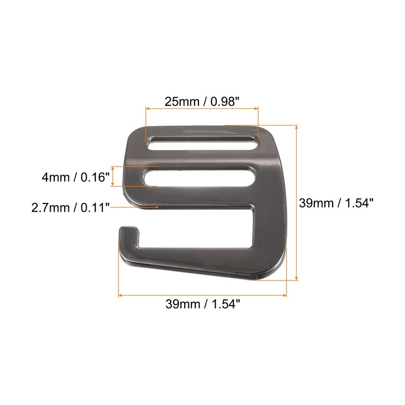 sourcing map 2 x Metal Webbing Strap 0.98 Inches 25