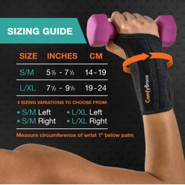 ComfyBrace Copper Infused Wrist Brace/Hand Brace/Wrist Support for Carpal Tunnel Syndrome, Arthritis, Tendonitis For Men and Women (Left Hand, Large/Ex-Large)