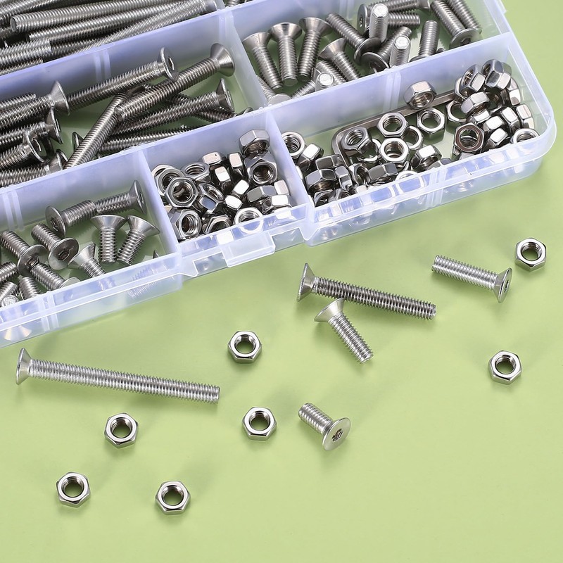 200 Pcs M5 Assorted Nuts and Bolts Set, Button Head