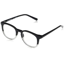 A.J. Morgan Eyewear Noir-Reading Glasses Square, Black/Crystal, 50-18-145mm + 1.5