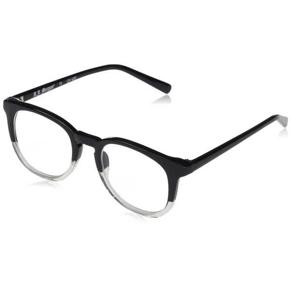 A.J. Morgan Eyewear Noir-Reading Glasses Square, Black/Crystal, 50-18-145mm + 1.5