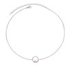 DAOCHONG S925 Sterling Silver Dainty Simple Circle Pendant Eternity Choker