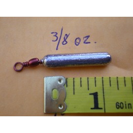 HOME MADE 15 PCS BOTTOM BOUNCER PENCIL SINKER 3/8,1/2,5/8 OZ. W/#7 RED BARREL SWIVEL 5 EA.