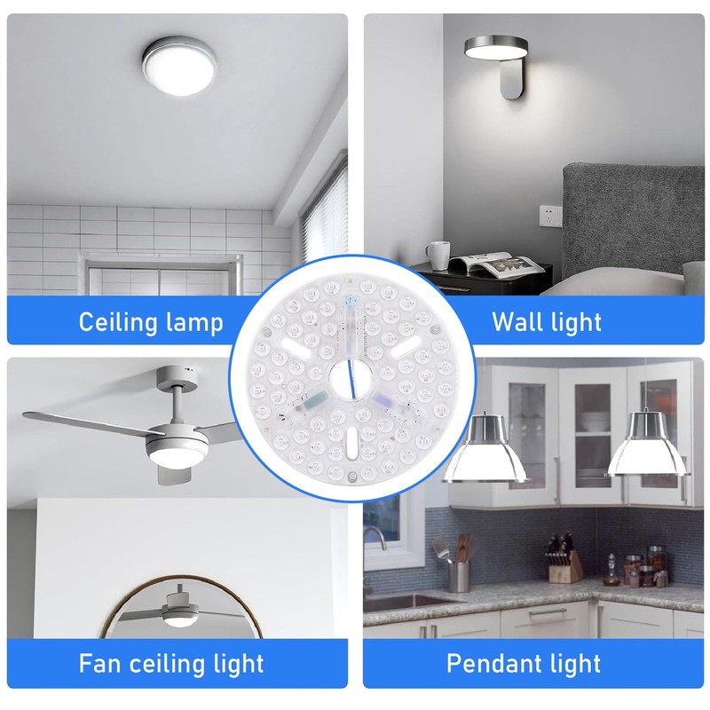 Dpofirs 6.5 Inch Ceiling Fan LED Light Replacement,3 Color Dimmable