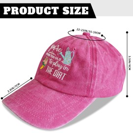 Didirlao Gardening Hat for Gardening Gifts for Women Adjustable Embroidered Garden Hat for Gardeners Women or Wife Mom Grandma Pink