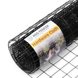 AggFencer 24in x 100ft Black Hardware Cloth 2x3 inch 16Ga PVC Coated Wire Mesh Vinyl Coated Fence, Welded Metal Chicken Wire Fencing Roll, Garden Plant Fencing, for Chicken Coop and Home Improvement