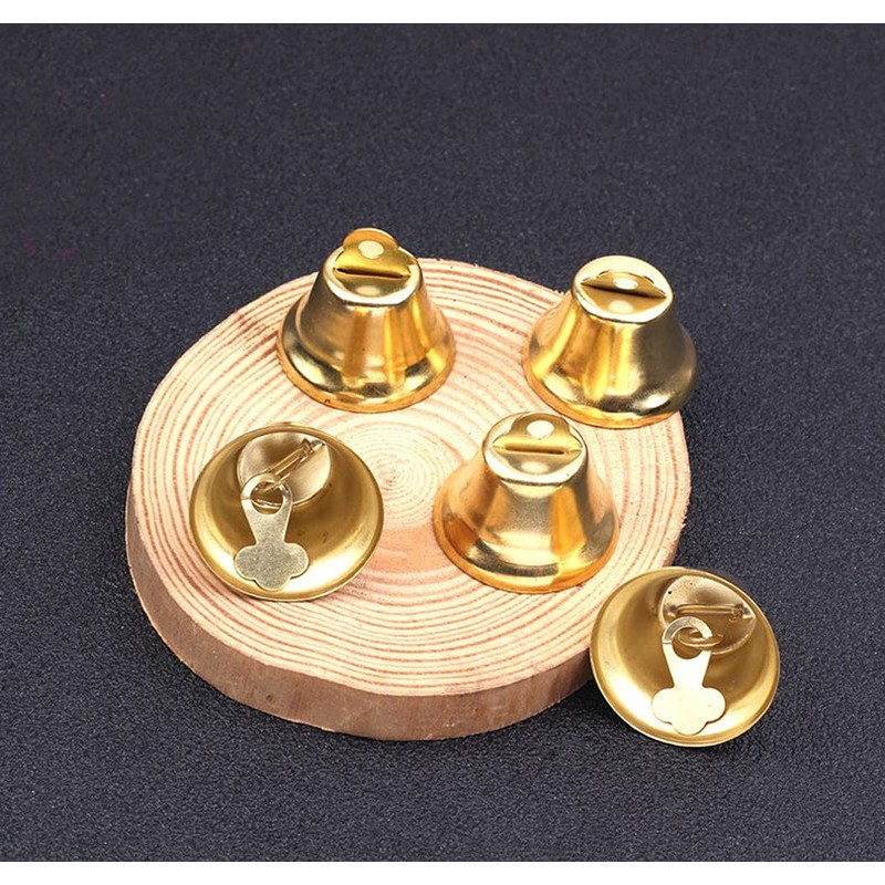 Tinwai Bells Gold Hanging Ornaments for Christmas Crafts, 30 Pieces,