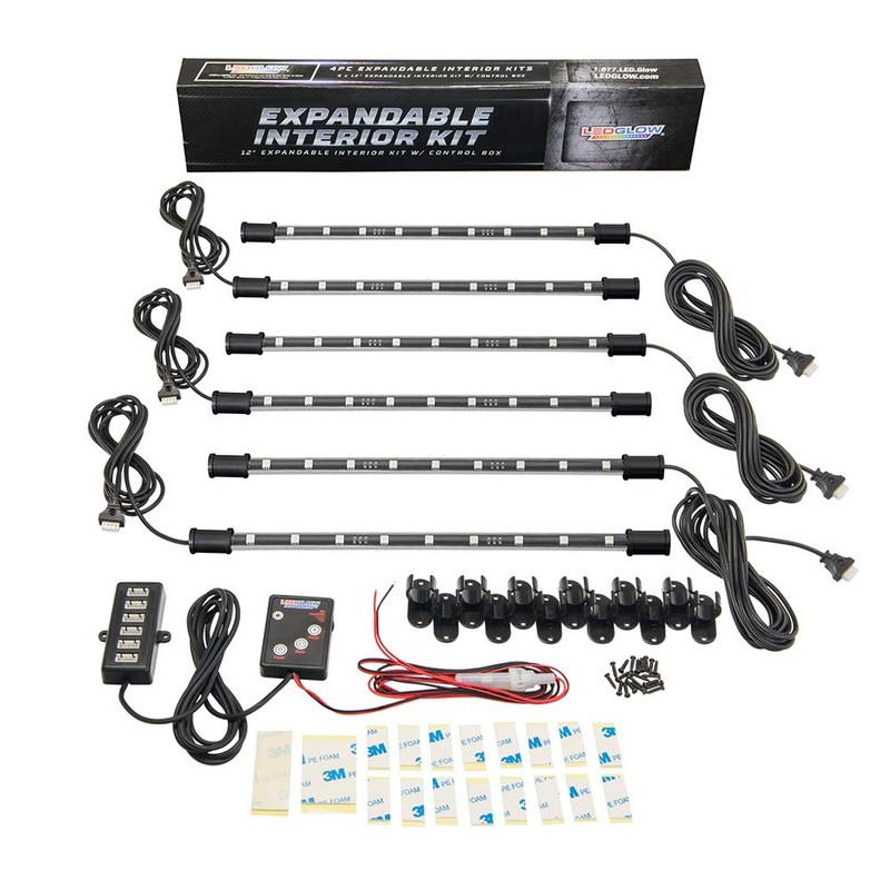 LEDGlow 6pc Multi-Color LED Interior Footwell Underdash Neon Light Kit