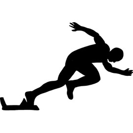 hBARSCI Track & Field Vinyl Decal - 5 Inches - for Cars, Trucks, Windows, Laptops, Tablets - Outdoor-Grade 2.5mil Thick Vinyl - Black