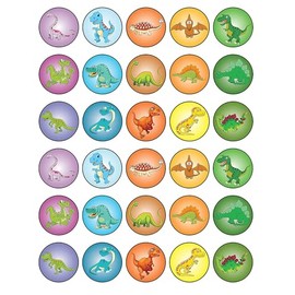 30 x Dinosaur Themed Edible Cupcake Toppers | Uncut on Wafer Sheet- Qty 30-1.5” each