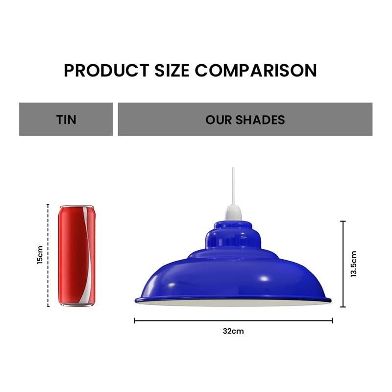 DCVOLTAGE Retro Ceiling Pendant Lamp Shade Navy Blue Metal 32