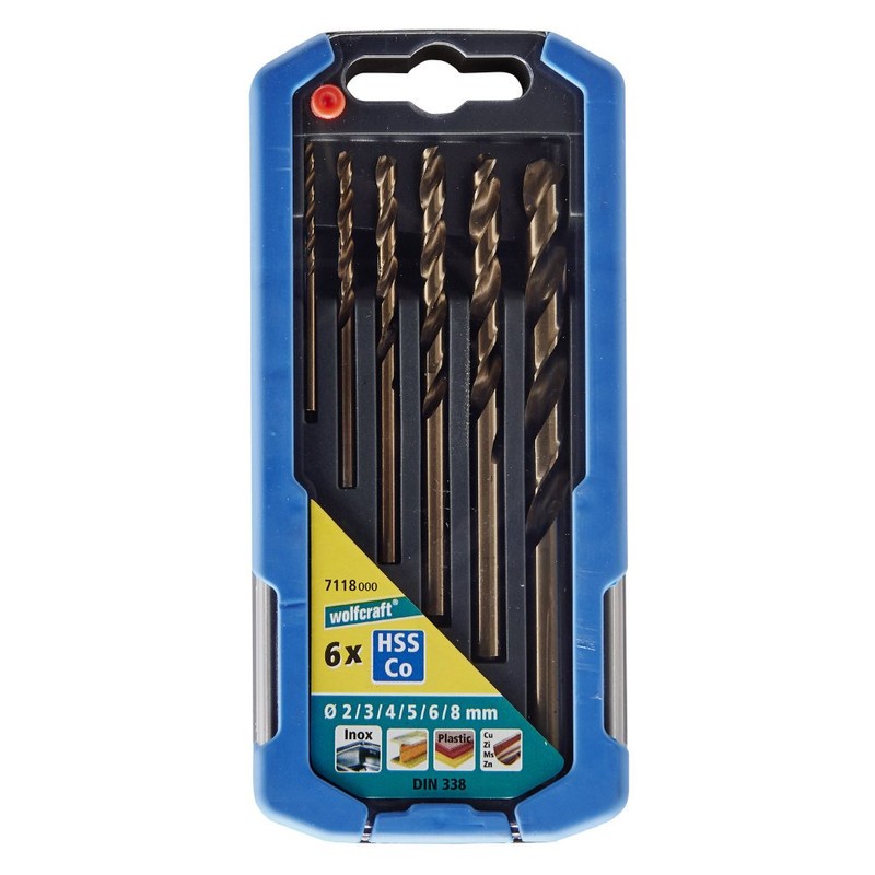 wolfcraft 7118000 6 Metal Drills, Brown, 2 mm/3 mm/4 mm/5