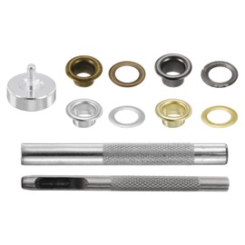 HARFINGTON 800pcs Grommet Eyelets Tool Kit 5mm Metal Grommet Kit with Installation Setter Tools for Shoes Clothes Leather Fabric Belt DIY, Gold,Silver,Gunmetal,Bronze