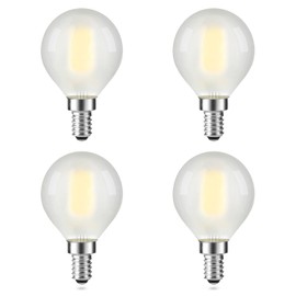 Dimmable G16.5 Frosted LED Bulb E12 G16 1/2 LED Candelabra Bulb 25W LED Edison Bulb 4000K Neutral White 200lm 2W G50 LED Globe Bulb for Chandelier, Vanity, Ceiling Fan Light Bulbs, 4 Pack