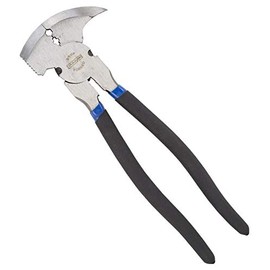 Edward Tools Fencing Pliers - Multi Purpose Fence Tool with 2 Wire Cutters, Hammer End, Staple Starter, Staple Puller, Staple Claw, Grip Jaws, 2 Wire Splicers - Heavy Duty Drop Forged Steel