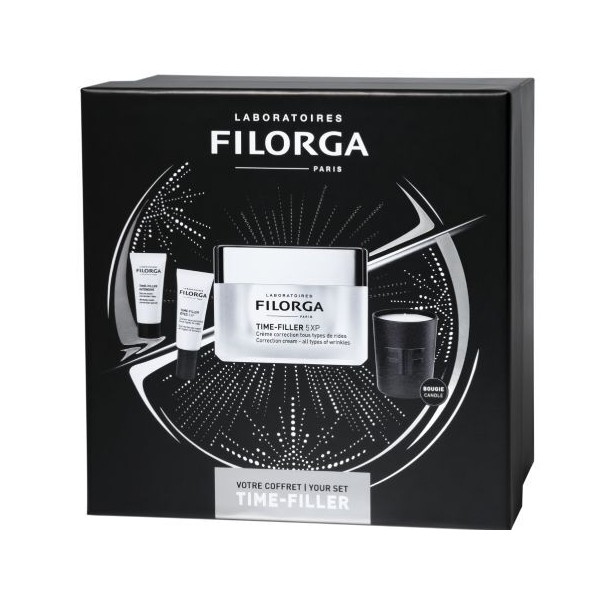 Filorga Time Filler Xmas Set Time Filler 5XP Cream, 50ml & FREE Intensive Serum, 7ml & Eye Cream, 4ml & Scented Candle, 75gr