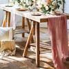 2 Pack Dusty Rose Cheesecloth Table Runners, 10Ft Gauze Table