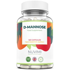 D Mannose 120 Capsules, 1000 mg per Dose, Promotes Urinary Tract Health, Natural Vegan UTI Defence by NUVIMI®