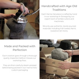 Donegal Touring Cap Tweed Hat (X-Large, Brown Herringbone)