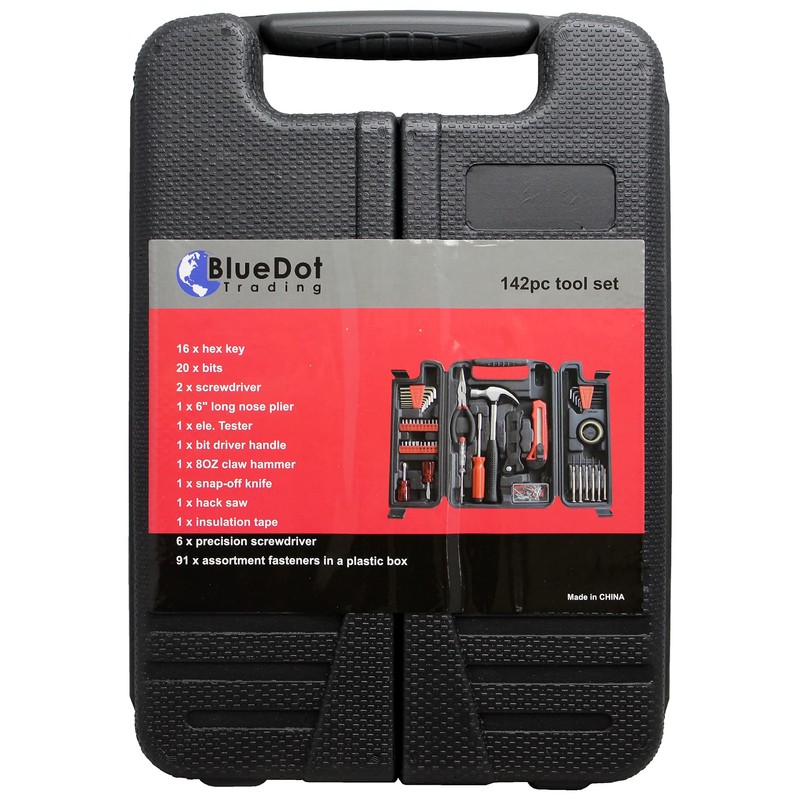 BlueDot Trading 142-Piece Big Tool Box Storage Case Set with
