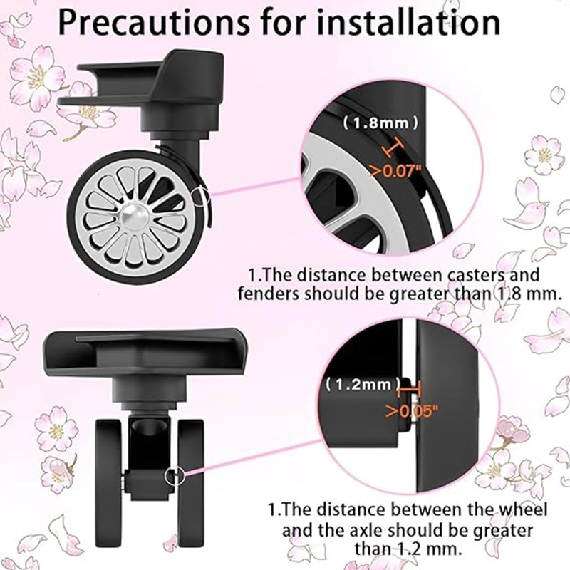 CJKDXDH Silicone Luggage Wheel Covers, 8 Pcs Anti Noise Wear-Resistant
