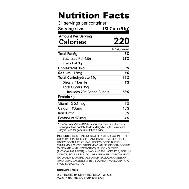 Big Train, Spiced Chai Tea Latte Drink Mix, 3.5 Lbs