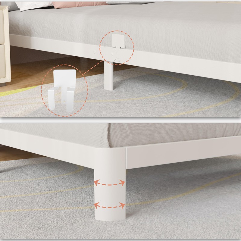 HQU 6 Inch Queen Bed Frame with Metal Baffles, Heavy
