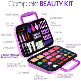 Toysical Princess Big Makeup Kit Non Toxic, Princess Play Makeup Set - Purple
