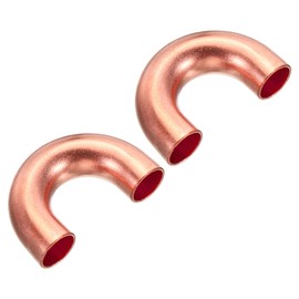 PATIKIL 3/8 Inch OD 34x22mm Elbow Copper Pipe Fitting, 4 Pack 180 Degree Bend Welding Sweat Solder Connection for HVAC Air Conditioner Plumbing Gas Water Oil