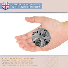 Destination Vinyl ltd Magnet for Refrigerator, Fridge BW - Cute Funky Pug Dog Pop Art Neon for Office, Cabinet and Whiteboard, Magnetic Stickers, 41287