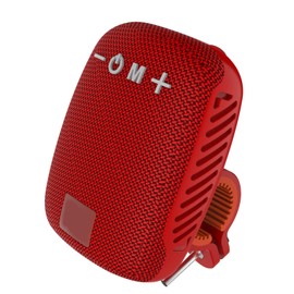 Bicycle Speaker Portable Waterproof Dual Pairing FM Radio Memory Card Support Speaker for Cycling Hiking (Red)