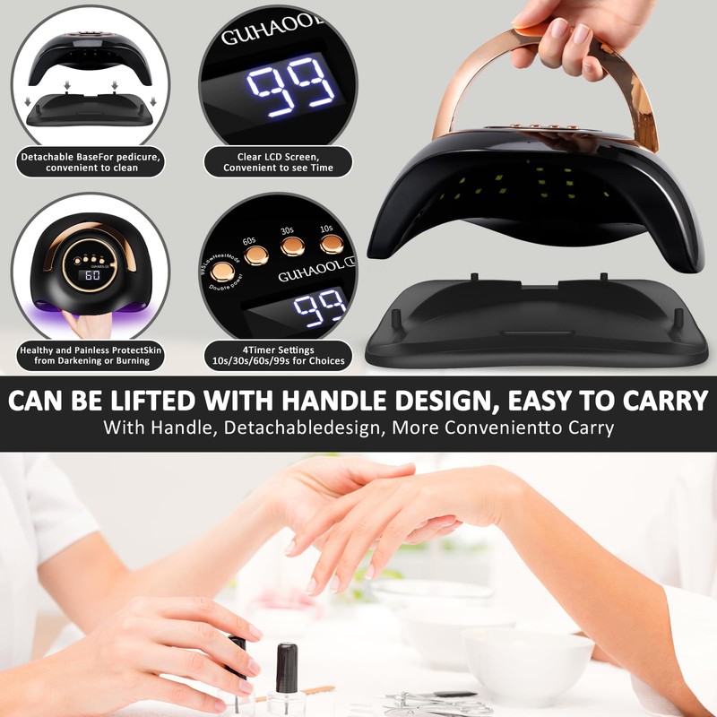 GUHAOOL 180 W Nail Dryer Lamp, UV Lamp for Gel