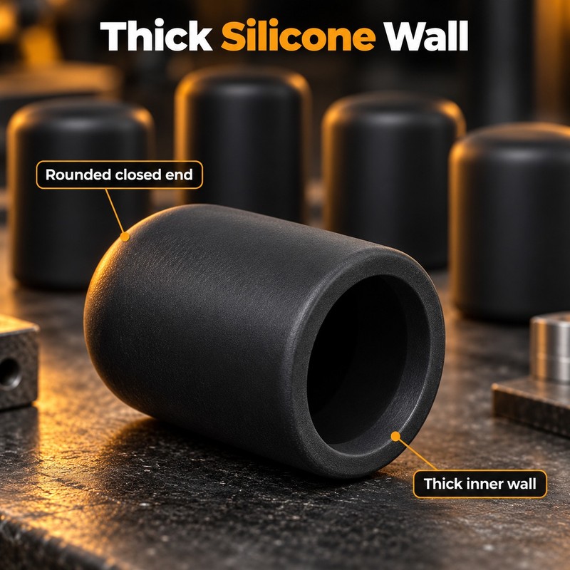 Silicone Vacuum Caps – 5-Pack Black Blanking Plugs for Engine