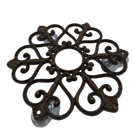 Comfy Hour Cast Iron Heart Garden Plant Trolley Flowerpot Holder