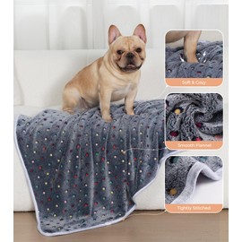 1 Pack 6 Blankets Dog Cat Soft Fluffy Fleece Pet Blanket Warm Cute Print Design Puppy Kitten Blanket Doggy Dot Small(23"x16")