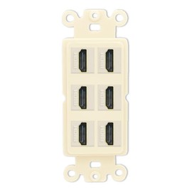 RiteAV HDMI Wall Plate 6 Port - Rocker [Light-Almond]