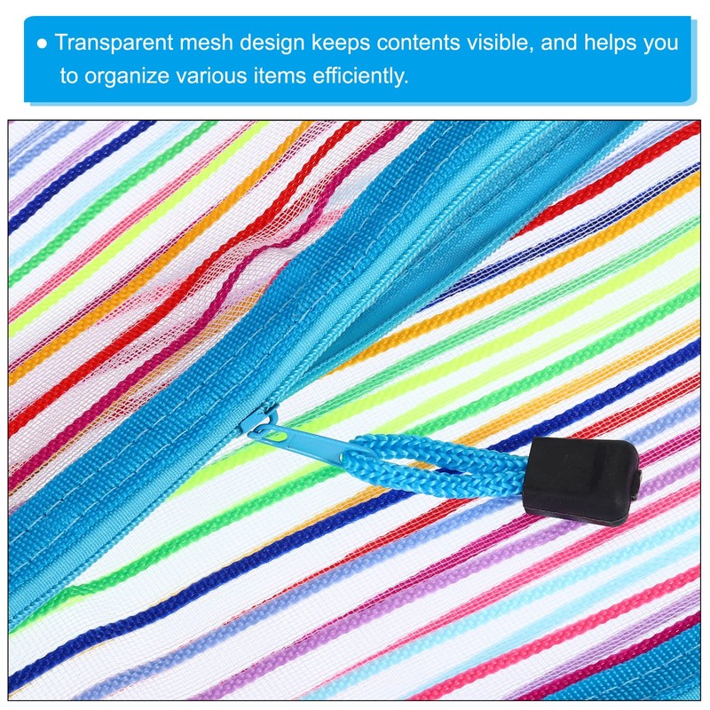 PATIKIL Mesh Zipper Pouch, 12 Pack Nylon B6 Size Pen
