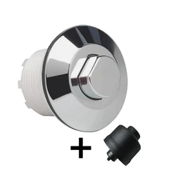 Replacement Chrome Toilet Flush Button & Spare Bellow Set Fits Grohe Adagio Cisterns 38488/113219