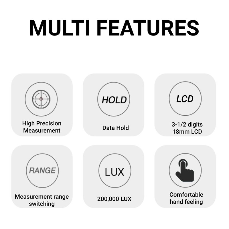 LX1330B Luxómetro Digital Medidor de Luz Pantalla LCD Medidor de